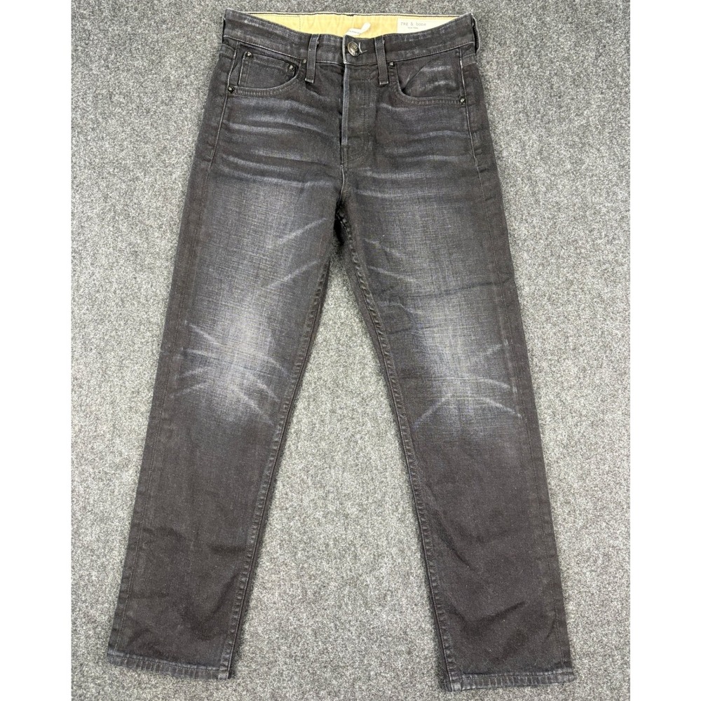 Rag & Bone Maya High Rise Ankle Slim Jeans Faded Black Size 26 27x25